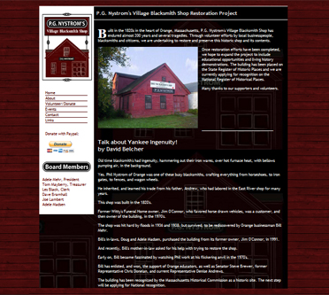 P.G. Nystrom's Village Blacksmith Shop Website